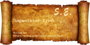 Sagmeister Ernő névjegykártya